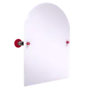 Collegiate Collection Frameless Arched Top Wall Mounted Tilt Mirror Athens Red and Black Edition