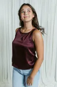 Alara Jersey Back Satin Tank Top