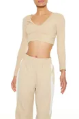 Active Ruched V-Neck Crop Top
