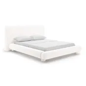 Adonis Modern Low Profile Woven Fabric Upholstered Platform Bed