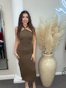 Adrienne Halter Rib Knit Dress