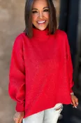 Alexis Favorite Red Mock Neck Sweater