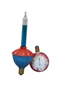 2 Vintage Christmas Ornament Light Bulbs Paramount Bubble Pocket Watch