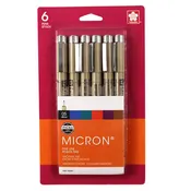Sakura Pigma Micron Pen Set, 6-Colors, .45 mm