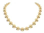 Bezeled Small Gold Bead Necklace