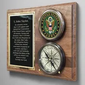 Army Colored Medallion Compass On Plaque