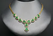 18K Gold GIA Jadeite Jade Necklace