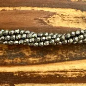 1-03-07B08 - Czech Fire Polish Beads, Saturated Metallic Frost Gray, 3mm | Strand
