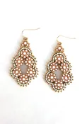 Beaded Cutout Earrings, Ivory