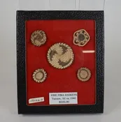 5 Mini-Pima / Papago Baskets Framed