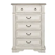 Abbey Park - 5 Drawer Chest - Antique White