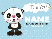 Baby Boy - Blue Panda - Yard Sign
