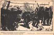 1914 Graphic Arts Expo Willy Schumann Stagecoach Etching Lithograph PC AA114683