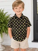 Black & Gold FDL Boy's Button Down Shirt