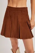 Bluivy Corduroy Pleated Mini Skirt