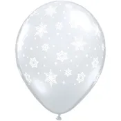 11" Latex Clear Snowflake Balloon