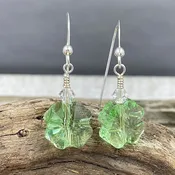 4-Leaf Clover Crystal Earrings - light green