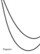 18" - 2.75mm Popcorn Link Oxidized Sterling Silver Chain