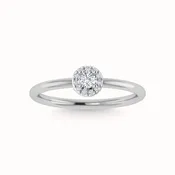 0.33 CT Round Diamond Halo Engagement Ring in 14K White Gold