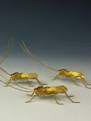 Vintage Brass Good Luck Grasshoppers — Suzanne Crane Fine Stoneware
