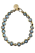 Gemstone Bracelet with Antique Gold Rings in Angelite