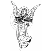 Angel and Book Art Acetate