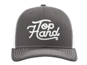 Top Hand Script Hat Charcoal White Mesh