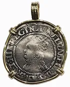 Elizabeth I of England Sixpence Circa 1558-1603 Coin Pendant