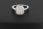 2.02 Carat Radiant Cut Halo Diamond Solitaire Ring