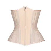 Beige Fine Mesh No Line Corset, Slim Silhouette, Long