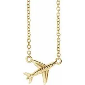 14K Airplane Necklace