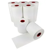 Gloria Jean's Coffee - 3 1/8" x 170' Sticky Thermal Paper - Diamond Adhesive (12 rolls)