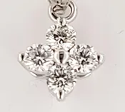 14K White Gold Flower shape pendant with Diamonds