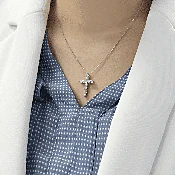 0.83 carat Diamond Cross Pendant Necklace in White Gold