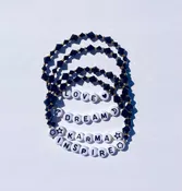 Black Crystal and Gold-Filled or Sterling Silver Bead Kit for your DIY Crafter / Makes 4 Bracelets / Personalized Stretch Bracelet / Popular Trendy