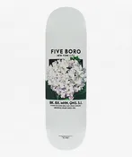 5Boro White Flower 8.5" Skateboard Deck