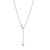 Black & White Pearl Pendant Necklace | Freshwater Cultured Pearls on Oxidized Sterling Silver Chain
