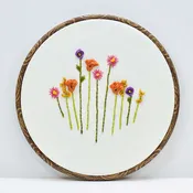 Anchor 3-D Flowers Hand Embroidery Design