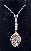 14K GF Aqua pearls neck