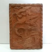 Alhambra Kilns Ship Scene — Wells Antique Tile & Pottery