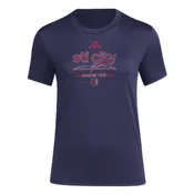 ADIDAS WOMEN'S PRE-GAME VINTAGE WORLDIE NAVY TEE