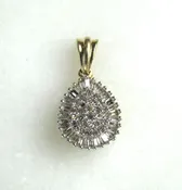 10K Yellow Gold Ladies Diamond Necklace Pendant ETC10388