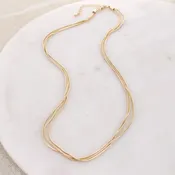 18" Gold 3 Strand Chain Necklace