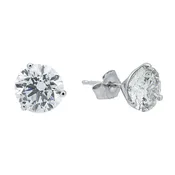 14K Gold Solitaire Round Diamond Stud Earrings 4.0ctw