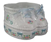 #DL-11A -Plastic Baby Bootie Container w/liner (Blue)
