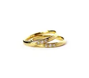 18K Gold Diamond Coracle Wedding Ring