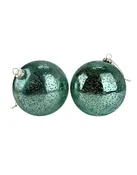 2 X-Large Aqua Glass Ornaments
