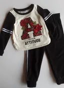 A is for Attitude Embroidered Shirt and Athletic Stripe Jogger Pant | Bonnie Jean