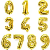 Number Balloons In gold 34”