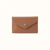 Goldie Card Case In Pebbled Leather - Brown Sugar